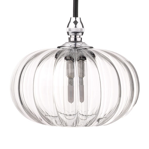 Hampstead Fluted Bathroom Pendant in Nickel