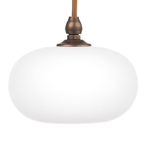Hampstead Opal Bathroom Pendant in Antiqued Brass