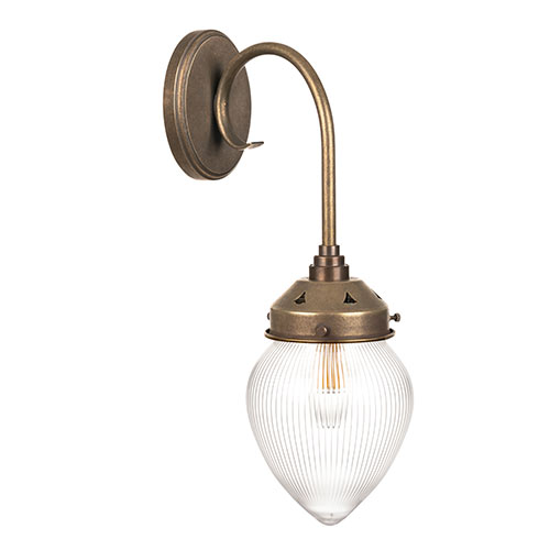 Iona Fine Fluted Wall Light in Antiqued Brass