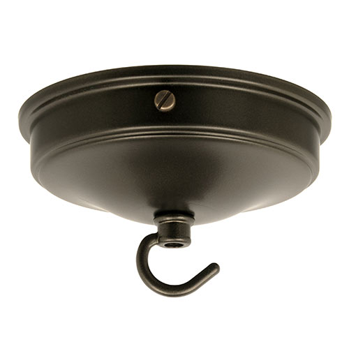 Charleston Ceiling Rose with Hook in Matt Black