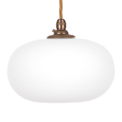 Hampstead Opal Pendant Light in Antiqued Brass
