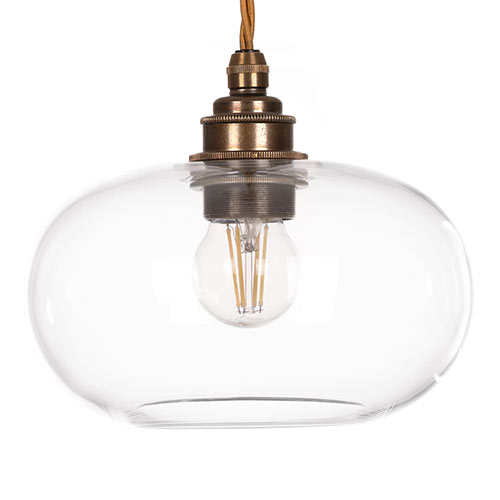 Hampstead Pendant Light (ES) in Antiqued Brass