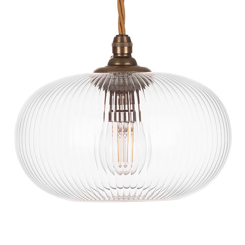 Hampstead Fine Fluted Pendant Light Antiqued Brass