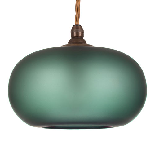 Hampstead Teal Pendant Light in Antiqued Brass