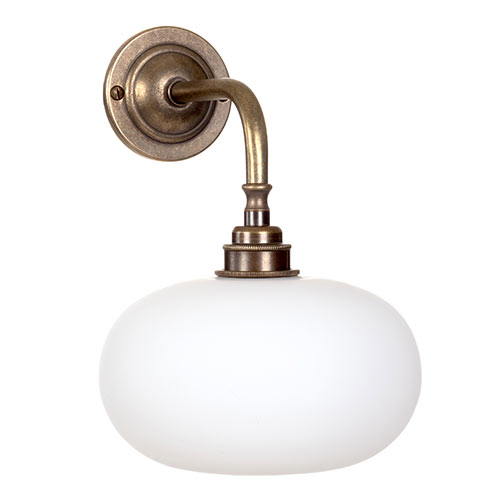 Hampstead Opal Wall Light in Antiqued Brass