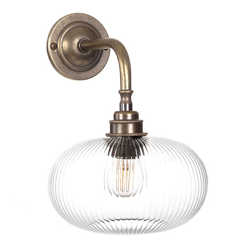 Hampstead Fine Fluted Wall Light in Antiqued Brass