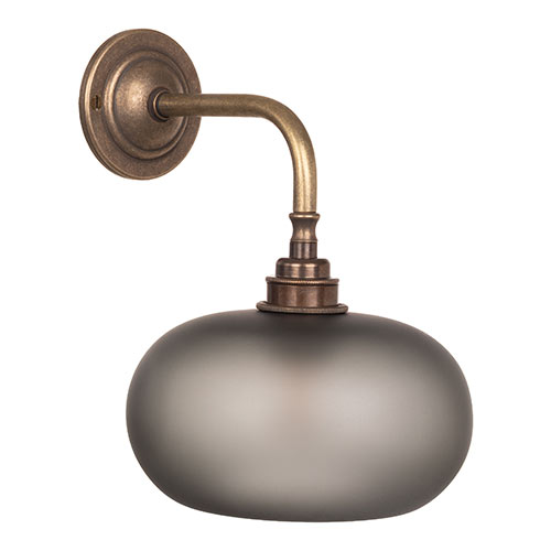Hampstead Smoked Wall Light In Antiqued Brass