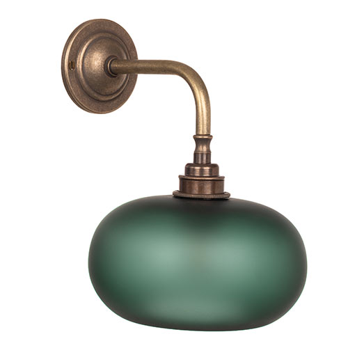 Hampstead Teal Wall Light In Antiqued Brass