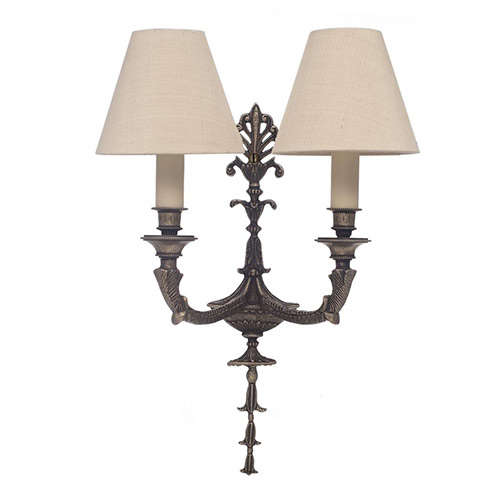 Versailles Wall Light in Antiqued Brass