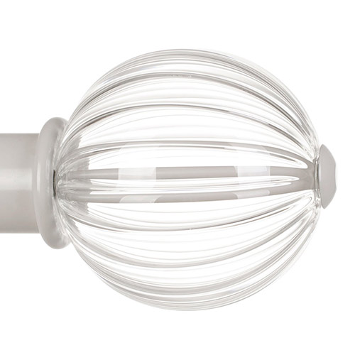 Fluted Glass Ball Finial for 38mm Pole in Clay