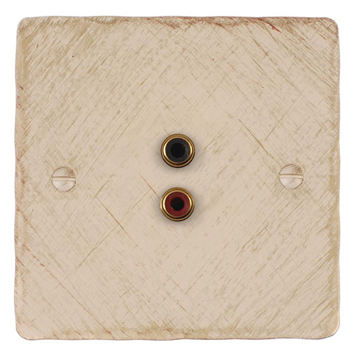 1 Gang Audio Visual Outlet Old Ivory Hammered(Discontinued, only stock shown available)
