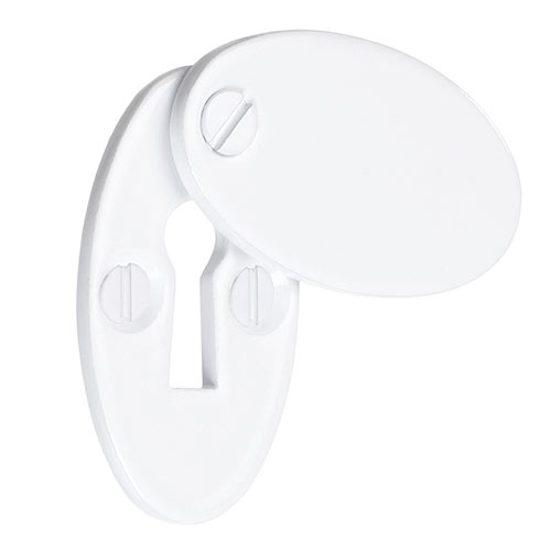 Priory Escutcheon Plate with Flap in Gloss White