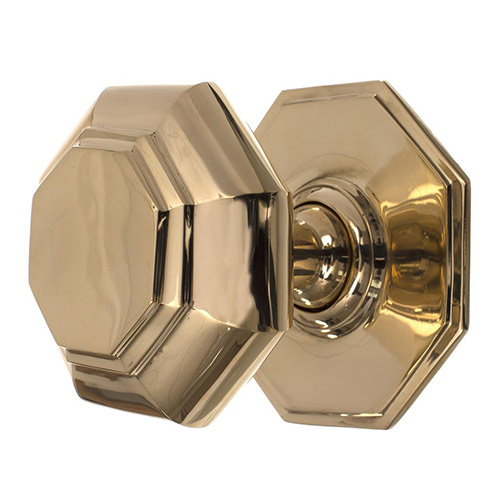 Shaftesbury Front Door Knob in Polished Brass