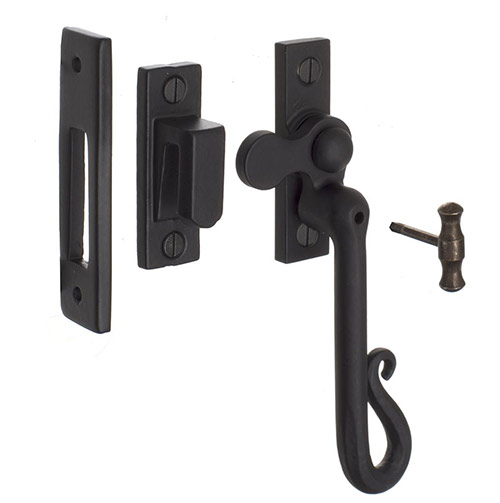 Shepherd's Crook Lockable Window Latch (Left Side) Matt Black