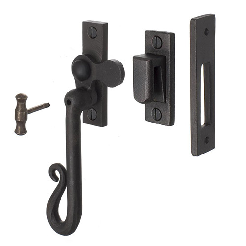 Shepherd's Crook Lockable Window Latch (Right Side) in Beeswax