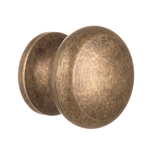 Small Napier Cupboard Knob in Antiqued Brass