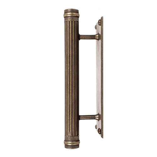 Stowe Door Pull in Antiqued Brass