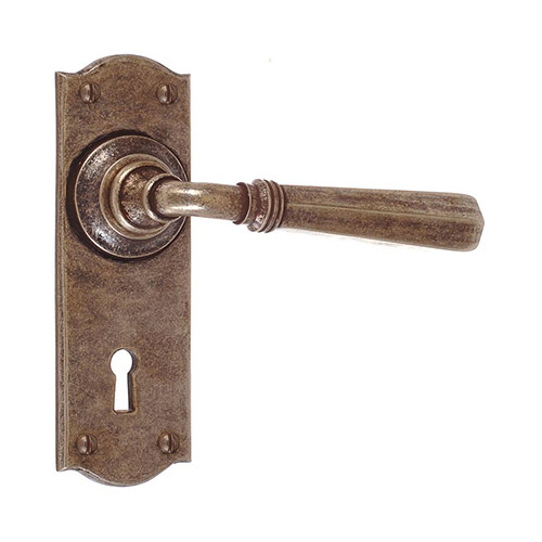 Chester Handle, Nowton Keyhole Plate, Antiqued Brass