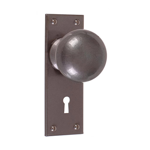 Holkham Door Knob, Bristol Keyhole Plate, Polished