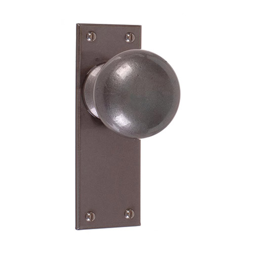 Holkham Door Knob, Bristol Plain Plate, Polished