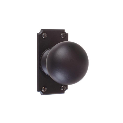 Holkham Door Knob, Ilkley Short Plate, Matt Black
