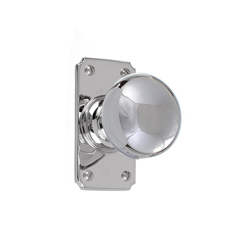Holkham Door Knob, Ilkley Short Plate, Nickel