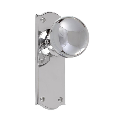 Holkham Door Knob, Nowton Plain Plate, Nickel