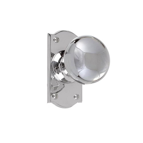 Holkham Door Knob, Nowton Short Plate, Nickel