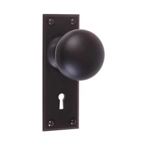 Holkham Door Knob, Ripley Keyhole Plate, Beeswax