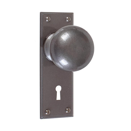 Holkham Door Knob, Ripley Keyhole Plate, Polished