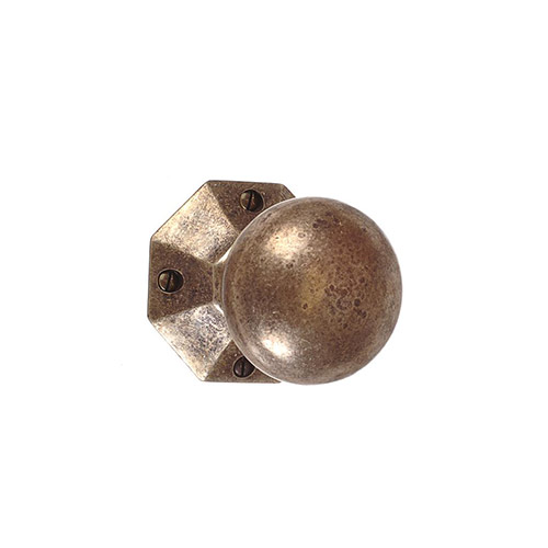 Holkham Door Knob, Shaftesbury Plate, Antiqued Brass