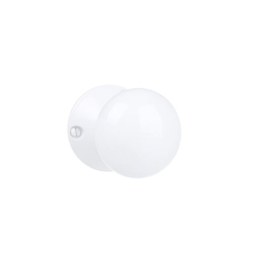 Holkham Door Knob, Rowley Plate, Gloss White