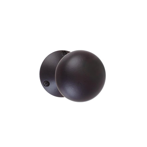 Holkham Door Knob, Rowley Plate, Matt Black