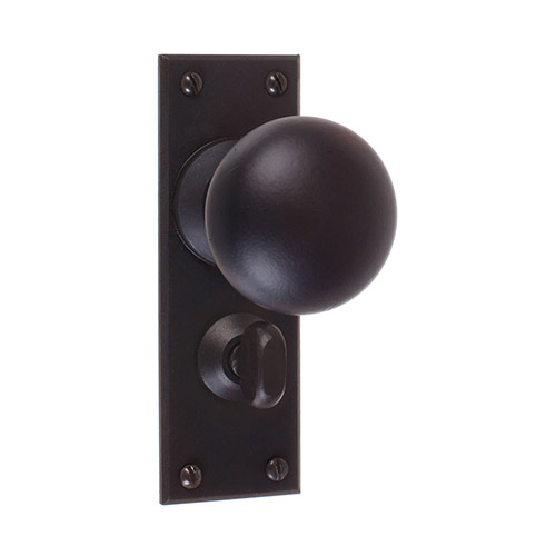 Holkham Door Knob, Bristol Privacy Plate, Beeswax