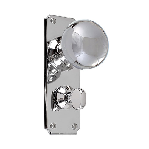 Holkham Door Knob, Ilkley Privacy Plate, Nickel