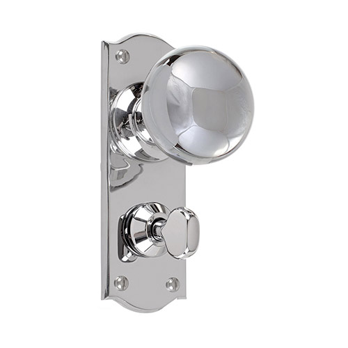 Holkham Door Knob, Nowton Privacy Plate, Nickel