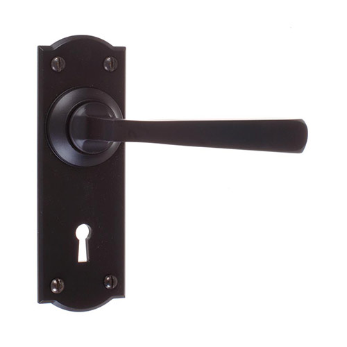 Manson Handle, Nowton Keyhole Plate, Matt Black