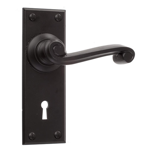 Regency Handle, Ripley Keyhole Plate, Matt Black