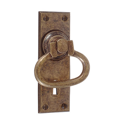 Foxhall Handle, Ripley Keyhole Plate, Antiqued