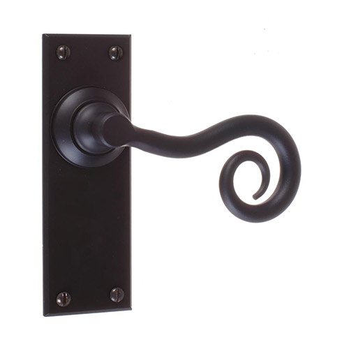 Curled Handle, Bristol Plain Plate, Matt Black