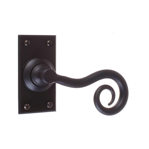 Curled Handle, Bristol Short Plate, Matt Black