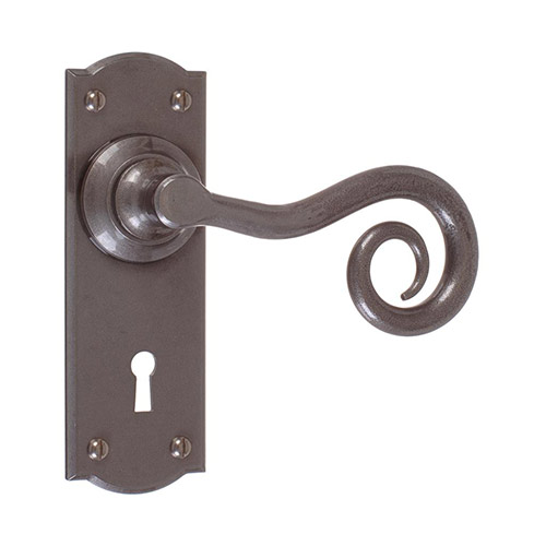 Curled Handle, Nowton Keyhole Plate, Polished