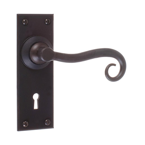 Scrolled Handle, Bristol Keyhole Plate, Beeswax