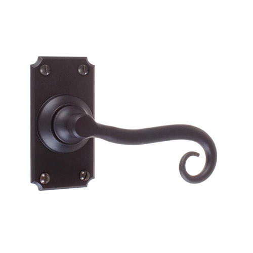 Scrolled Handle, Ilkley Short Plate, Matt Black
