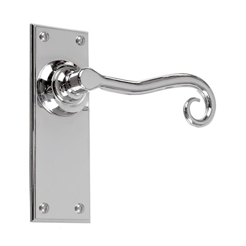 Scrolled Handle, Ripley Plain Plate, Nickel