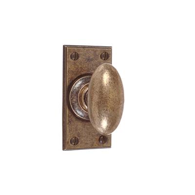 Downley Knob, Ripley Short Plate, Antiqued Brass