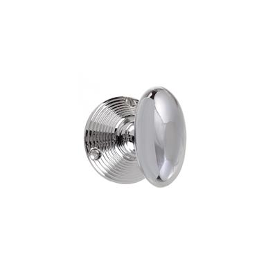 Downley Knob, Reeded Plate, Nickel