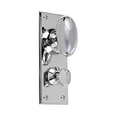 Downley Knob, Bristol Privacy Plate, Nickel