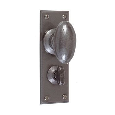 Downley Knob, Ripley Privacy Backplate, Polished