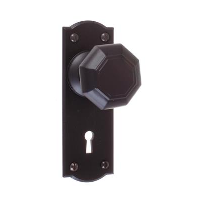Shaftesbury Knob, Nowton Keyhole Plate, Matt Black